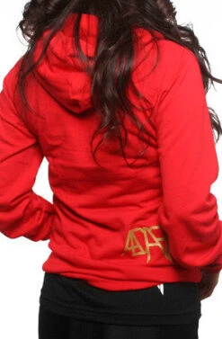 Gold Blooded (Women's Red Hoody)(Gold Blooded Womens Red Gold Hoody) -Bold Threads Back 79086576 3307 41fb a2f4 3c1b42d36b7f