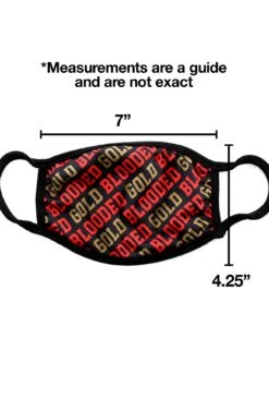 Gold Blooded (Black/Red Original Face Mask)(Gold Blooded Black Red Original Face Mask) -Bold Threads Specs