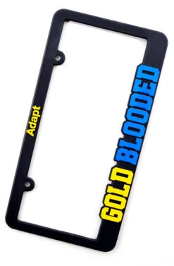 Gold Blooded (Black/Royal License Plate Frame)(Gold Blooded Black Royal License Plate Frame)