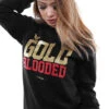 Gold Blooded (Women's Black/Red Crewneck Sweatshirt)(Gold Blooded Womens Black Gold Crewneck Sweatshirt) -Bold Threads ZOOM 1c54bb57 4bf7 4e73 a6b4 5e946ffdb8e6