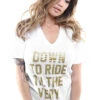 LAST CALL - Breezy Excursion X Adapt :: Down To Ride GOLD Edition (Bonnie) (Women's White V-Neck)(Breezy Excursion X Adapt Down To Ride Gold Edition Bonnie Womens White V Neck) 1 LAST CALL - Breezy Excursion X Adapt :: Down To Ride GOLD Edition (Bonnie) (Women's White V-Neck)(Breezy Excursion X Adapt Down To Ride Gold Edition Bonnie Womens White V Neck) -Bold Threads ZOOM f6239d43 ed5d 40f3 a6da f62dff9dadfe