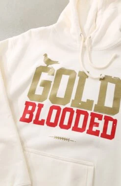 Gold Blooded (Men's Bone/Red Hoody)(Gold Blooded Mens Bone Red Hoody) -Bold Threads Zoom1 b243a848 619c 4539 85c4 99b08a647502