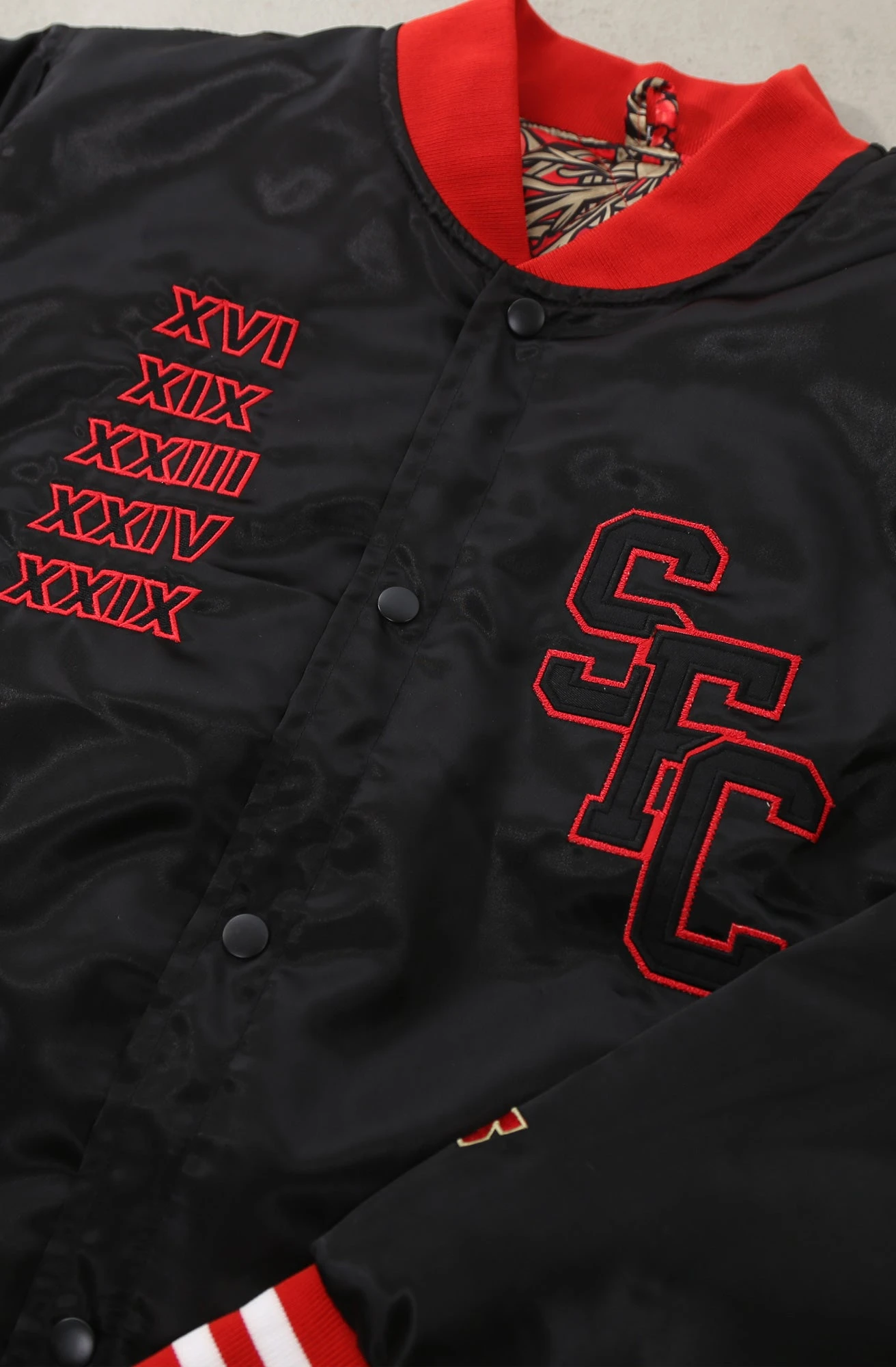 SAVS X Adapt :: Gold Blooded SFC (Men's Black/Red Satin Jacket)(Savs X Adapt Gold Blooded Sfc Mens Black Satin Jacket) 6 SAVS X Adapt :: Gold Blooded SFC (Men's Black/Red Satin Jacket)(Savs X Adapt Gold Blooded Sfc Mens Black Satin Jacket) - Image 4