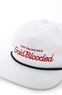 Gold Blooded Script (White Snapback Cap)(Gold Blooded Script White Snapback Cap) -Bold Threads Zoom2 970419bd 0b91 4aaf 9488 b72d6a6b6389