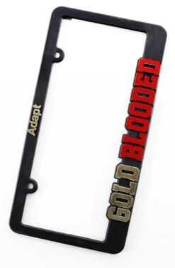 Gold Blooded (Black/Red License Plate Frame)(Gold Blooded License Plate Frame)