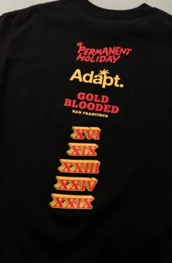 Permanent Holiday X Adapt :: Gold Blooded Holiday (Men's Black Tee)(Permanent Holiday X Adapt Gold Blooded Holiday Mens Black Tee 1) -Bold Threads Zoom3 27d828c3 83bd 4fd3 951b 3aadde420193