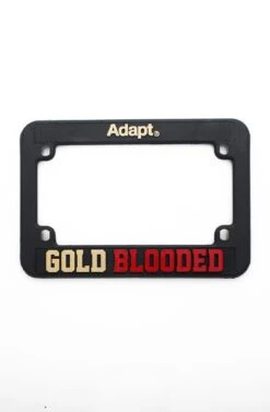 Gold Blooded (Black/Red Motorcycle License Plate Frame)(Gold Blooded Motorcycle License Plate Frame)