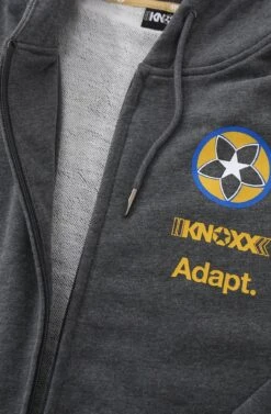 KNOXX X Adapt :: Gold Blooded KNX (Men's A1 Charcoal/Royal Zip Hoody)(Knoxx X Adapt Gold Blooded Knx Mens A1 Charcoal Royal Zip Hoody) -Bold Threads Zoom3 3af4526d c379 458f 830e 4cd964193cac