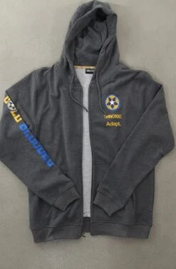 KNOXX X Adapt :: Gold Blooded KNX (Men's A1 Charcoal/Royal Zip Hoody)(Knoxx X Adapt Gold Blooded Knx Mens A1 Charcoal Royal Zip Hoody) -Bold Threads Zoom4 220b39ae e2c6 4601 b20f ded222912d4e