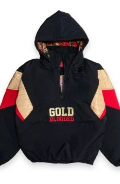 SAVS X Adapt :: Gold Blooded SFC (Men's Black/Gold Stadium Jacket)(Savs X Adapt Gold Blooded Sfc Mens Black Gold Stadium Jacket)