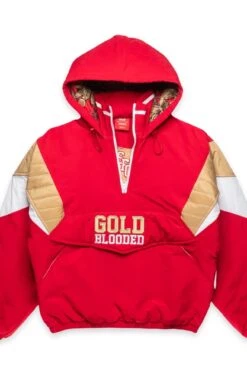 SAVS X Adapt :: Gold Blooded SFC (Men's Red/Gold Stadium Jacket)(Savs X Adapt Gold Blooded Sfc Mens Red Gold Stadium Jacket1)