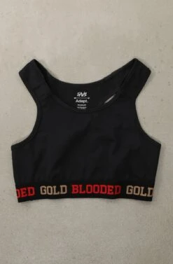 SAVS X Adapt :: Gold Blooded (Women's Black/Red Sports Bra)(Savs X Adapt Gold Blooded Womens Black Red Sports Bra)
