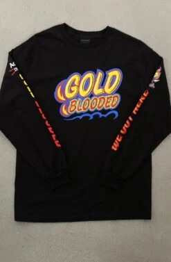 Señor Sisig X Adapt :: Gold Blooded Sisig (Men's Black Long Sleeve Tee)(Senor Sisig X Adapt Gold Blooded Sisig Mens Black Long Sleeve Tee)