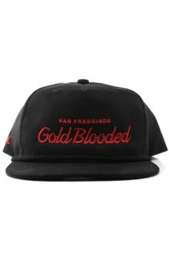 Gold Blooded Script (Black/Red Snapback Cap)(Gold Blooded Script Black Snapback Cap)