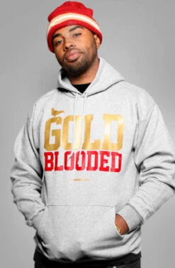 Gold Blooded (Men's Heather/Red Hoody)(Gold Blooded Mens Heather Gold Hoody)