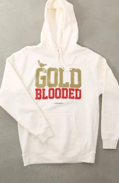 Gold Blooded (Men's Bone/Red Hoody)(Gold Blooded Mens Bone Red Hoody)