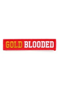 Gold Blooded (Red Velcro Patch 1" X 5")(Gold Blooded Red Velcro Patch 1 X 5)