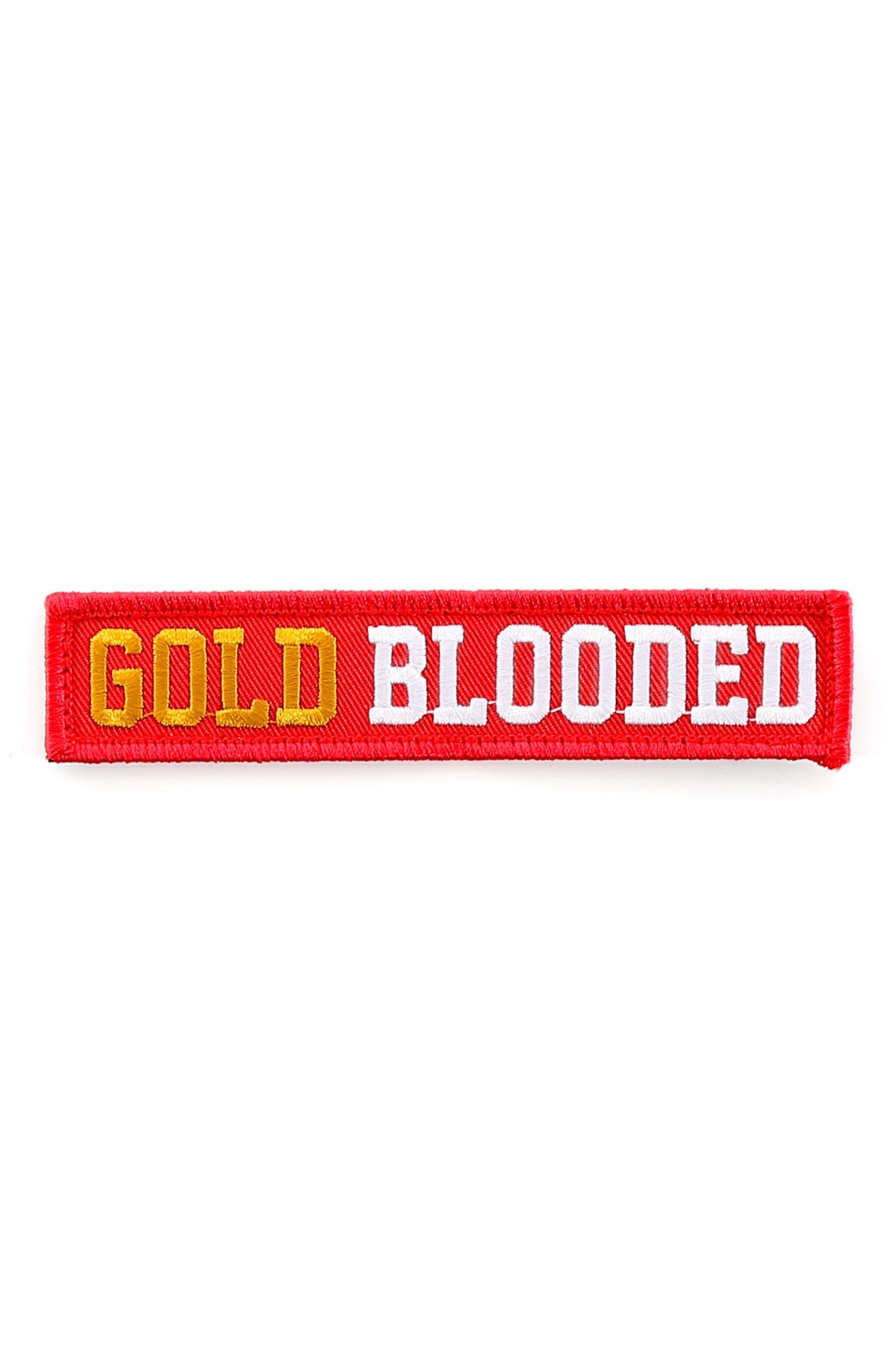 Gold Blooded (Red Velcro Patch 1" X 5")(Gold Blooded Red Velcro Patch 1 X 5) 3 Gold Blooded (Red Velcro Patch 1" X 5")(Gold Blooded Red Velcro Patch 1 X 5)