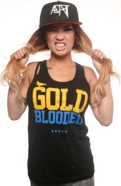 Gold Blooded (Women's Black/Royal Tank Top)(Gold Blooded Womens Black Royal Tank Top)
