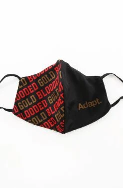 Gold Blooded (Black/Red Split Face Mask)(Gold Blooded Black Red Split Face Mask 1)