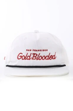 Gold Blooded Script (White Snapback Cap)(Gold Blooded Script White Snapback Cap)