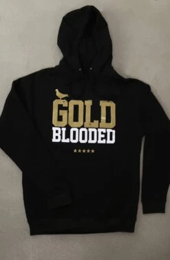 Gold Blooded (Men's Black/White/Gold Hoody)(Gold Blooded Mens Black White Gold Hoody 1)
