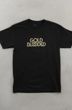 Gold Blooded Serif (Men's Black Tee)(Gold Blooded Serif Mens Black Tee)