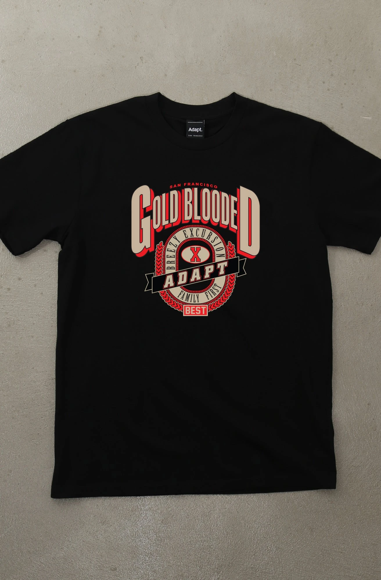 Breezy Excursion X Adapt :: Gold Blooded Breezy (Men's Black Tee)(Breezy Excursion X Adapt Gold Blooded Breezy Mens Black Tee 1) 3 Breezy Excursion X Adapt :: Gold Blooded Breezy (Men's Black Tee)(Breezy Excursion X Adapt Gold Blooded Breezy Mens Black Tee 1)