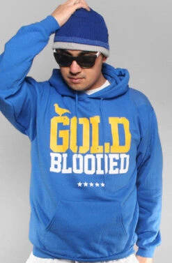 Gold Blooded (Men's Royal Hoody)(Gold Blooded Mens Royal Gold Hoody)