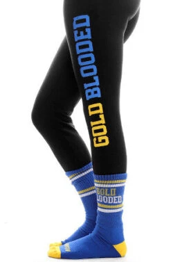 Gold Blooded (Women's Black/Royal Leggings)(Gold Blooded Womens Black Royal Leggings)