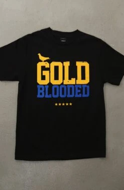 Gold Blooded (Men's Black/Royal Tee)(Gold Blooded Mens Black Royal Tee 1)
