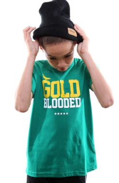 Gold Blooded (Youth Unisex Green Tee)(Gold Blooded Youth Unisex Green Tee)