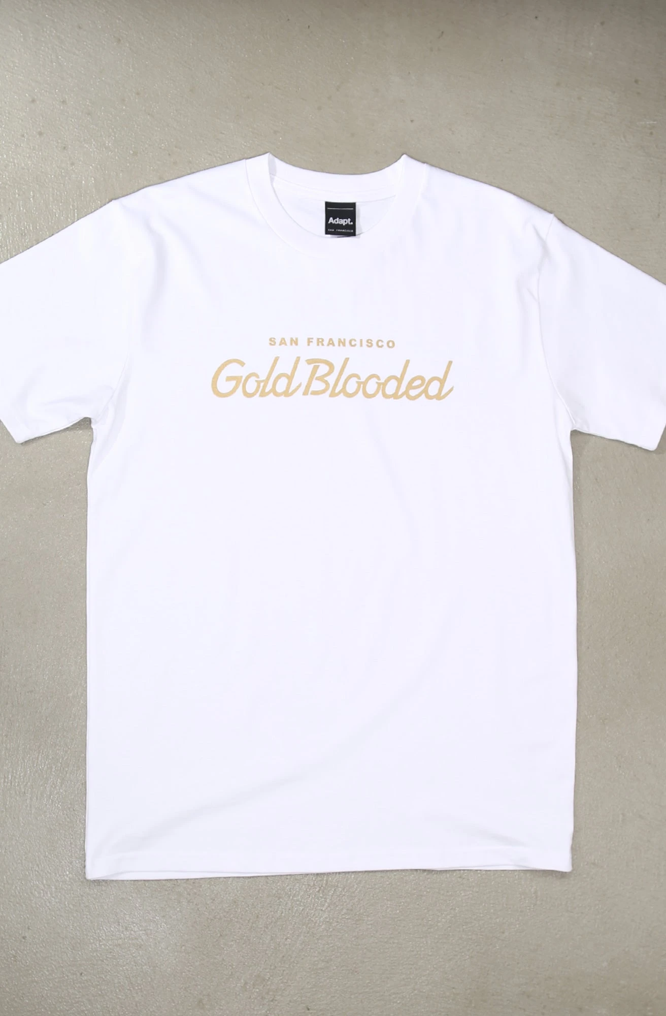 Gold Blooded Script (Men's White Tee)(Gold Blooded Script Mens White Tee) 3 Gold Blooded Script (Men's White Tee)(Gold Blooded Script Mens White Tee)