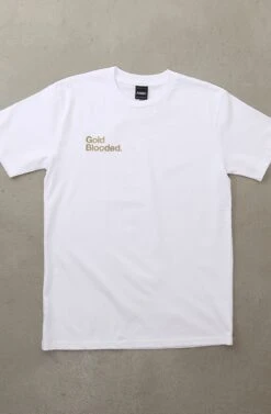 Gold Blooded Low Pro (Men's White Tee)(Gold Blooded Low Pro Mens White Tee)
